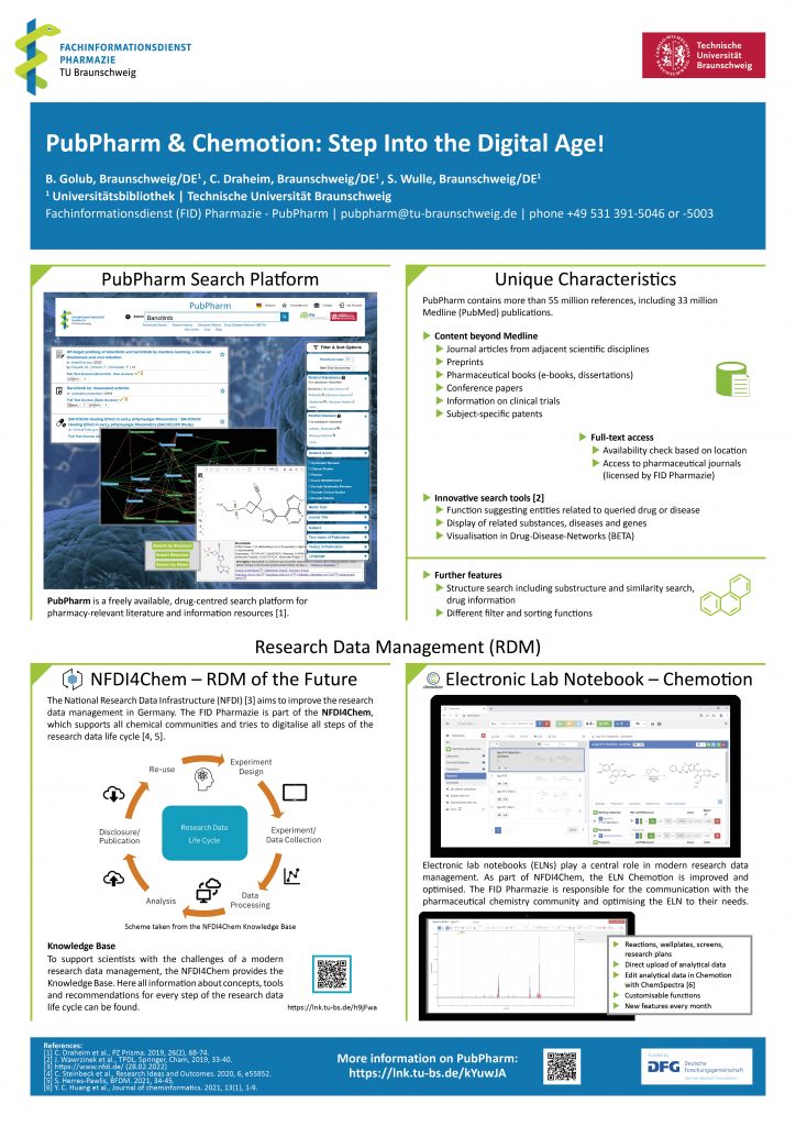 2022 Poster PubPharm and Chemotion Frontiers in Medicinal Chemistry